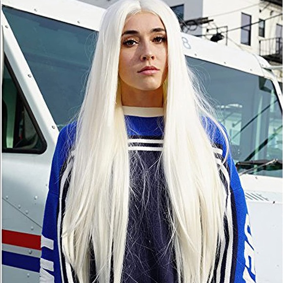 ♥️ LOLI 26” WHITE PLATINUM BLONDE STRAIGHT Lace Front Wig *NWT*💖